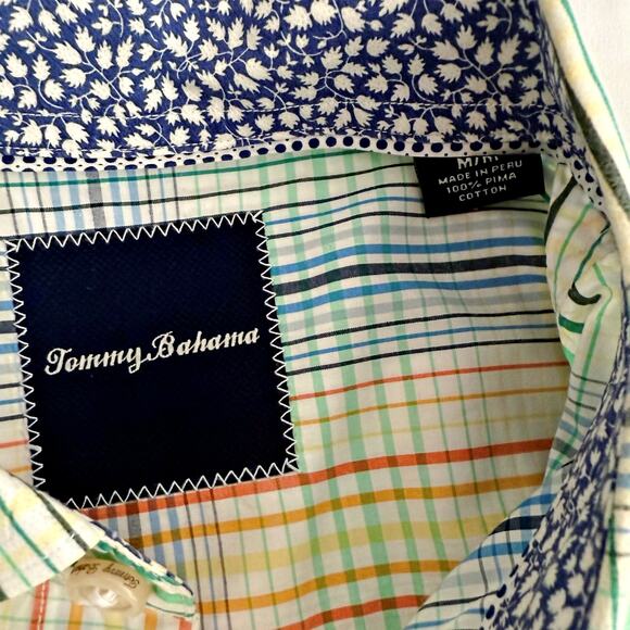 Tommy Bahama Summer Plaid L/S Button Down Shirt Pima Cotton Multi-Color MED - Picture 5 of 10